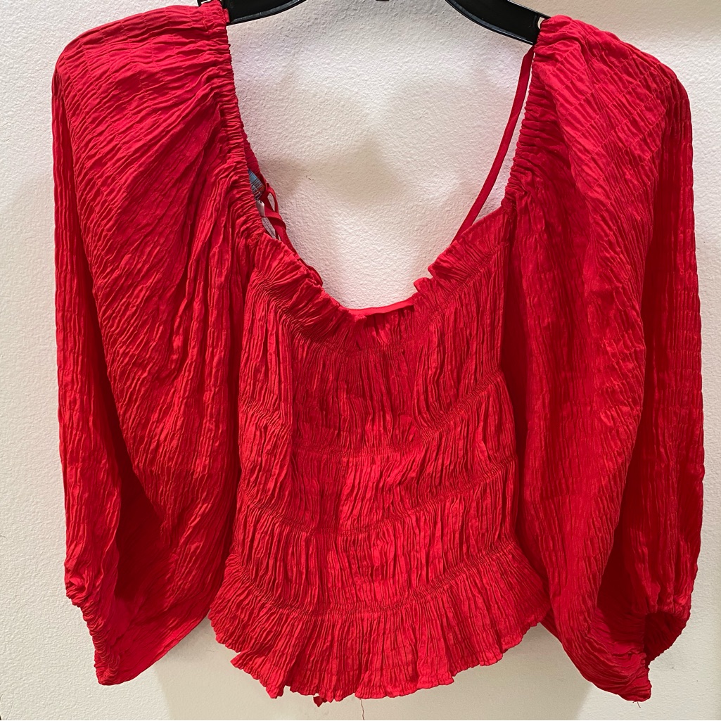 Brand New Urban Outfitters Women Red Long Sleeve Blouse Size S Retail 69